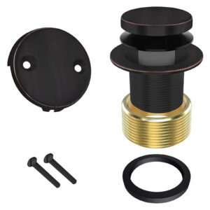 bathtub drain tip toe tub conversion kit assembly, replacement tub drain kit with two-hole overflow faceplate and universal fine/coarse thread(oil rubbed bronze)