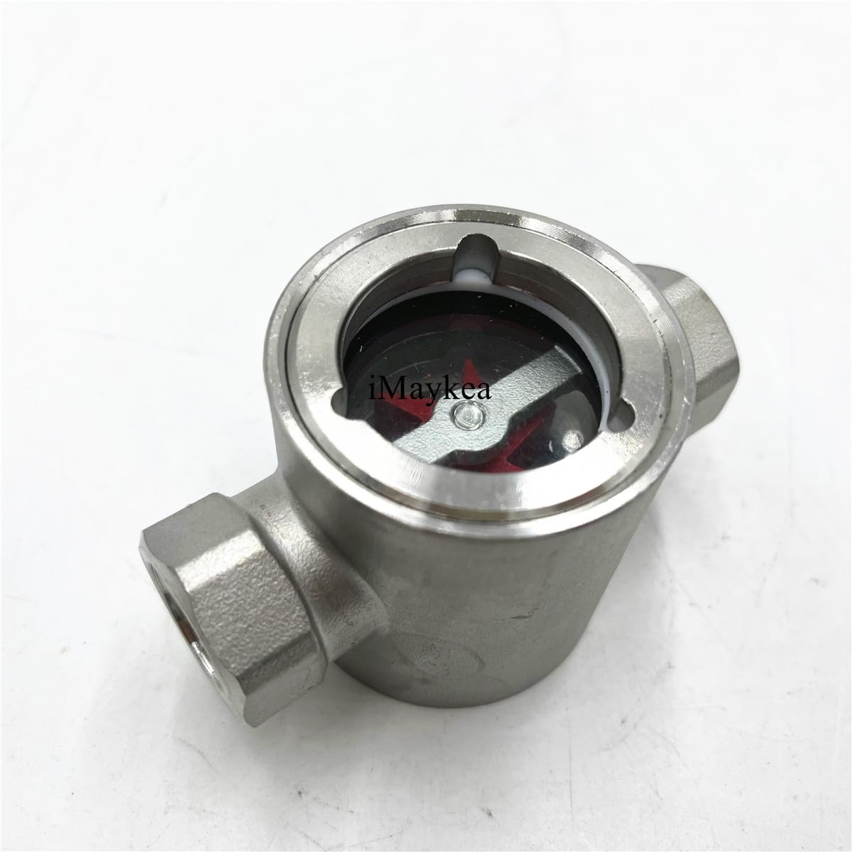 iMaykea 3/4" NPT DN20 Sight Glass Stainless Steel 304 Water Flow Indicator with Concentric PTFE Impeller