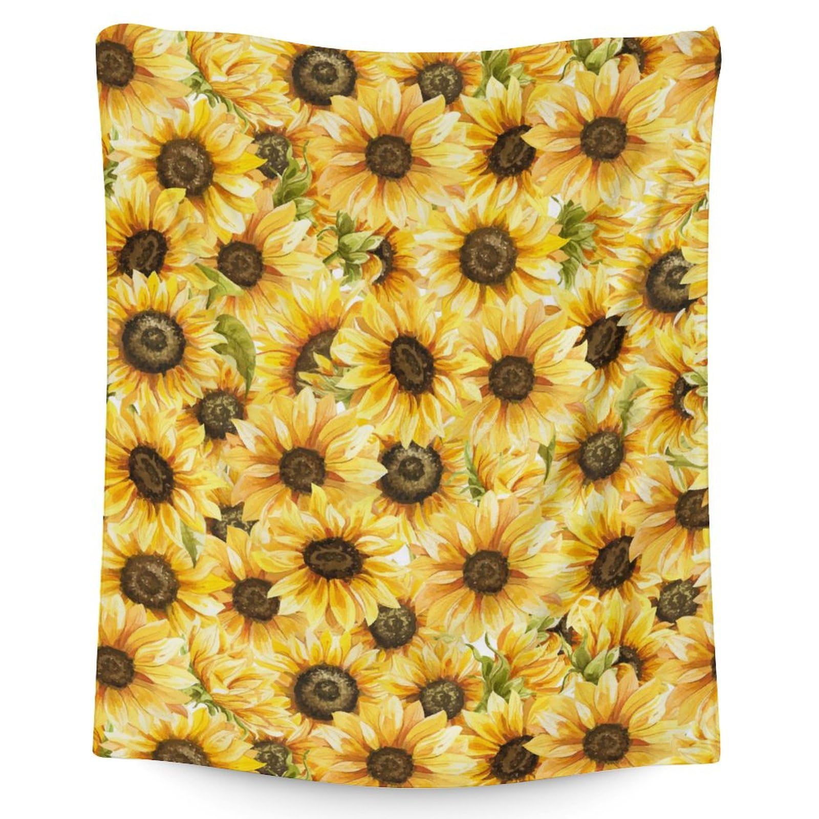 Sunflower Blanket Gift - 40 x 50 Inches Nice Sunflower Print Throw Blanket for Women & Girls - Yellow Soft Fuzzy Blankets for Bed, Couch & Travel