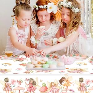 CANDY CHEF Fairy Party Tablecloth Fairy Birthday Party Table Cover 3Pcs Fairies Garden Table Covers Fairy Birthday Party Decorations for Fairy Elf Theme Baby Shower Supplies