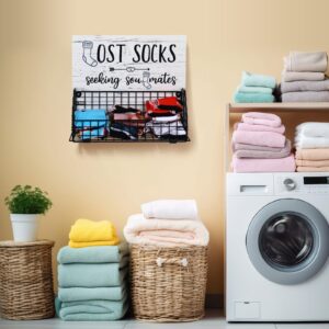 Bnesi Lost Socks,Laundry Room Organization, Farmhouse Laundry Room Decor And Accessories Of Tidying Socks,Rustic Wooden Laundry Sign Wall Decor (style1 black)