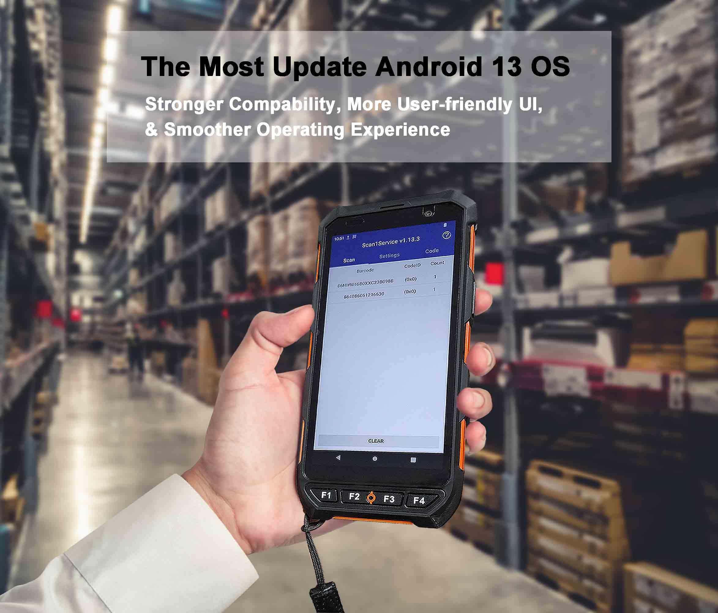 Android 13 Barcode Scanner Handheld Mobile Computer, 5.5-inch Touchscreen PDA Scanner with Integrated Honeywell 1D & 2D Bar Code Scan Engine, WiFi & 4G LTE, for Warehouse & Logistics