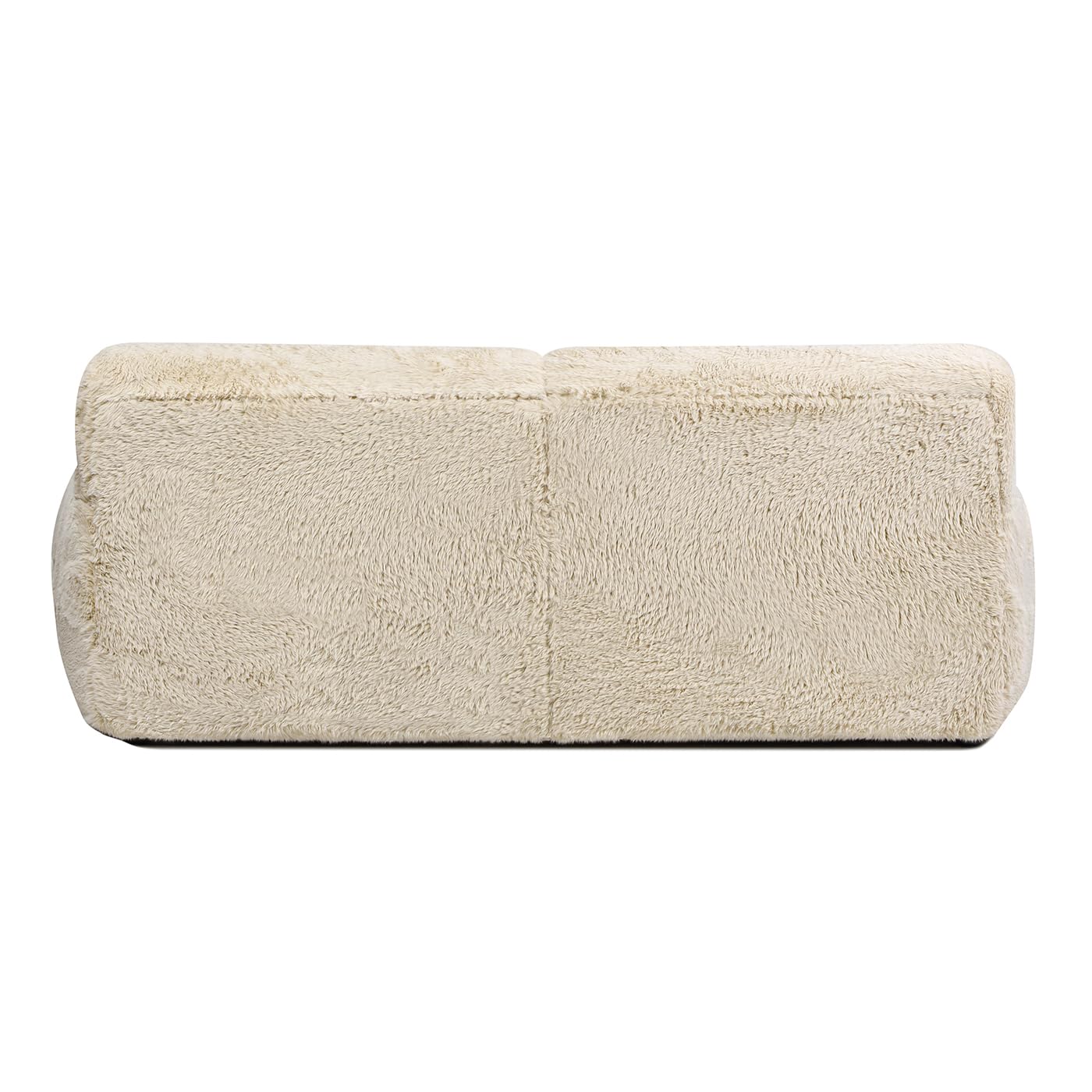 Jennifer Taylor Home Summit 83" Faux Sheepskin Overstuffed Living Room Sofa Couch, Cream Beige