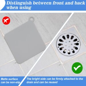 4PCS Drain Covers, Drain Covers to Keep Bugs Out, Bathtub Drain Stopper, Shower Drain Cover, Shower Drain Cover Silicone Anti Odor, 2 White, 2 Grey