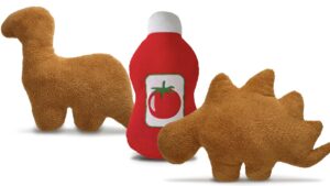 elmwell dino nugget plush bundle: snuggle into softness with dino nugget duo and ketchup pillow pal – irresistibly cozy and squishy