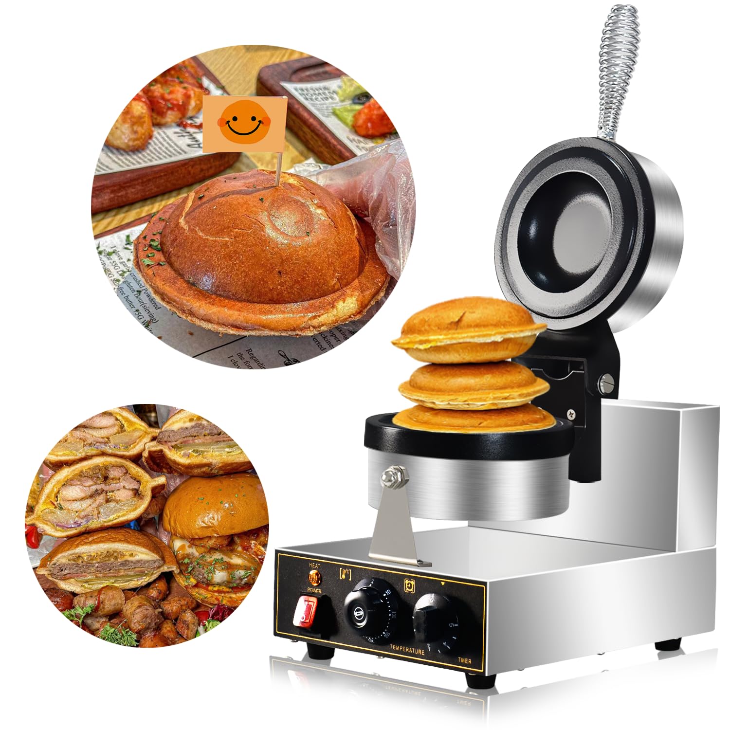 Ice Cream Burger Maker, UFO Burger Maker, Ice Cream Filling Waffle Maker, Hamburger Waffle Maker Sandwich Press, Non Coated, Household Or Commercial.