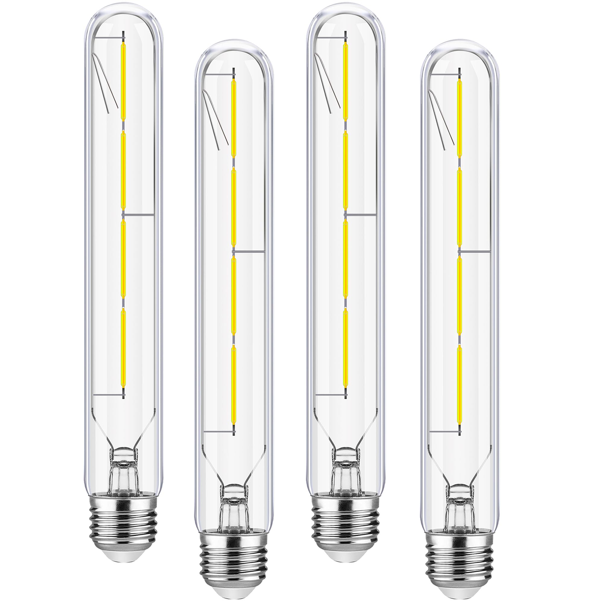 HOMOSUM T10 Led Long Bulbs,8W Dimmable Tubular Bulb,75 Watt Equivalent,E26 Edison Style Vintage LED Filament Light Bulb,3000K Soft White,8.9in(225mm),4-Pack. (8.9 Inch 4w=40w 5000k)