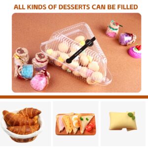 SVICCOOKQ 200 Pcs Cake Slice Containers,Cake Slice Boxes,individual cake slice containers with 200 sets of cake stickers for Cheesecake Small Pies Snack Dessert