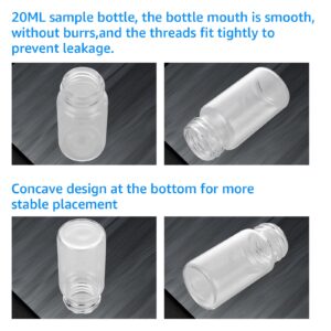 CertBuy 100 PACK Clear Glass Sample Vials with Screw Cap Travel Small Glass Vials for Essential Oil 20 ml Liquid Sampling Glass Bottles Screwcap Sterile Vial for Chemistry Lab Chemicals