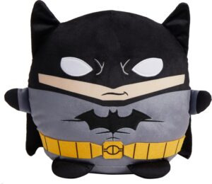 mattel dc cuutopia batman plush toy, super hero soft rounded pillow doll, 10-inch character collectible