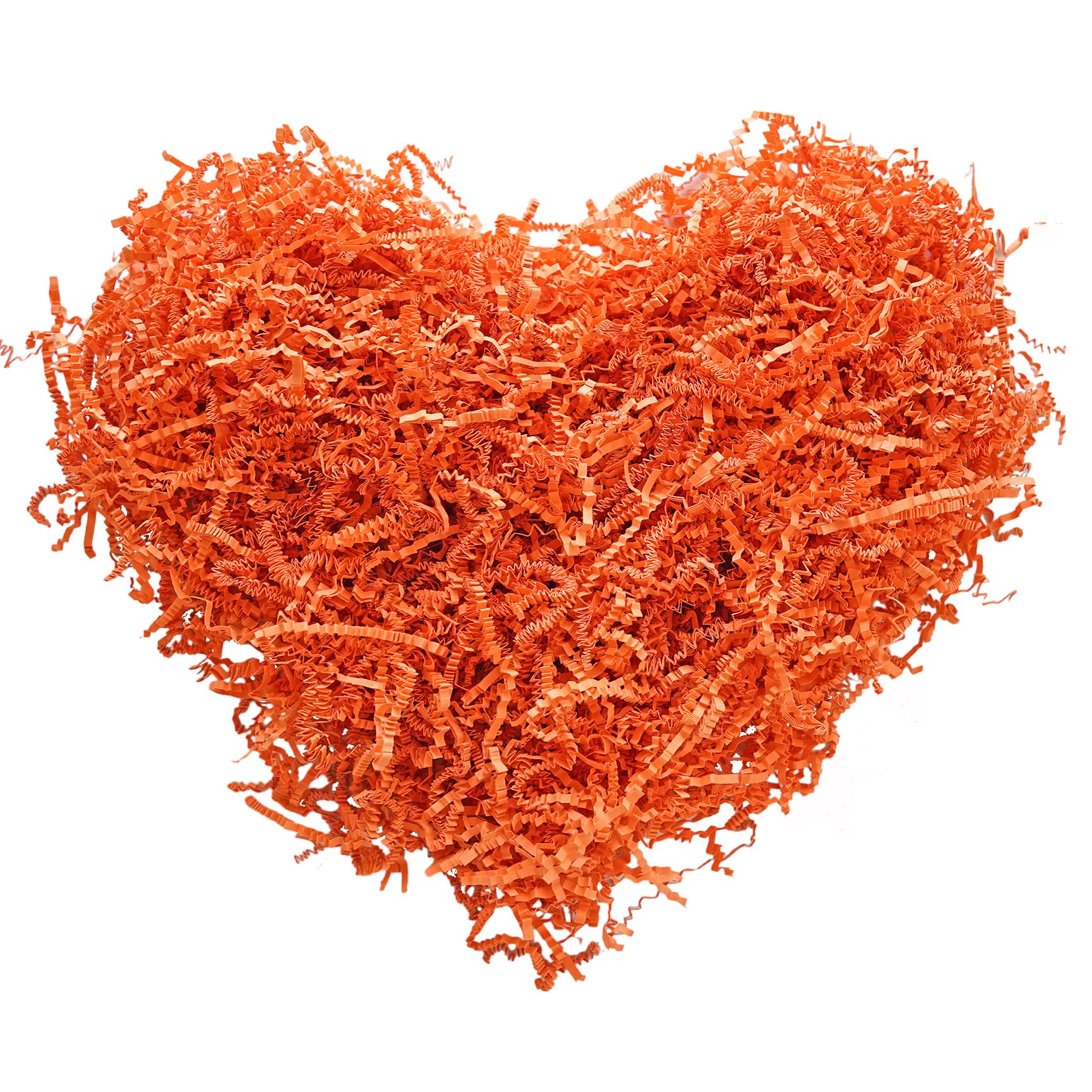 Bobobag - 4oz Crinkle Cut Paper Shred Filler Recyclable Gift Wrap Confetti Raffia Grass Shred Paper for Easter Baskets Filler Creative Eggs Decor (Orange)