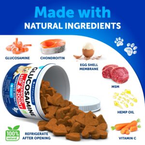 Glucosamine for Dogs - Hip and Joint Supplement for Dogs - 180 Chews - Glucosamine Chondroitin for Dogs, Turmeric, MSM - Dog Glucosamine Support - Dog Joint Pain Relief Health - Duck Flavor