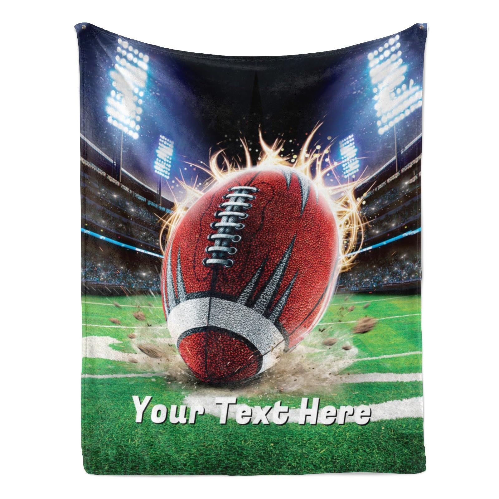 Personalized Football Blanket, Ultra Soft Micro Flannel Blanket for Bed Couch Living Room(Teens), 50 x 60 Inches