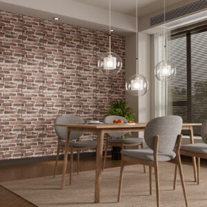 20PCS 3D Wall Panels Peel and Stick Faux Brick Wall Panels Self-Adhesive 3D Brick Wallpaper Foam Stone Wall Panel for Bedroom, Kitchen, Home Decor