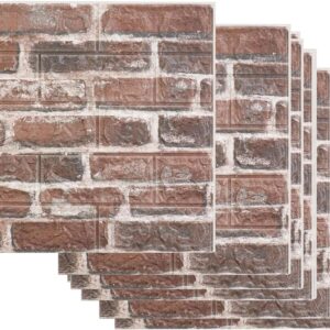 20PCS 3D Wall Panels Peel and Stick Faux Brick Wall Panels Self-Adhesive 3D Brick Wallpaper Foam Stone Wall Panel for Bedroom, Kitchen, Home Decor