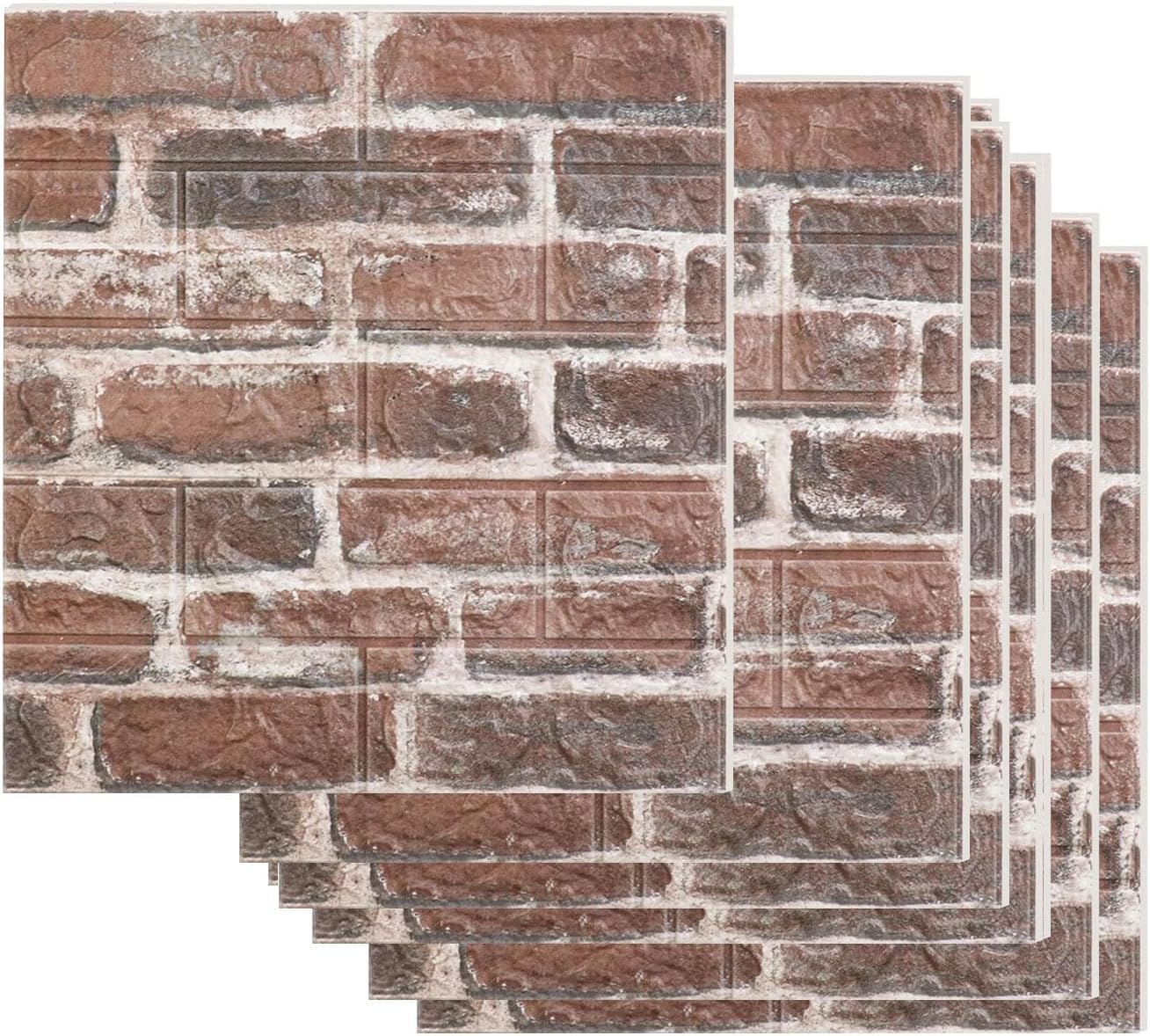 20PCS 3D Wall Panels Peel and Stick Faux Brick Wall Panels Self-Adhesive 3D Brick Wallpaper Foam Stone Wall Panel for Bedroom, Kitchen, Home Decor