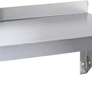 Express KitchQuip Stainless Steel Wall Shelf | Square Edge | Metal Shelving | Heavy Duty | Commercial Grade | Wall Mount | NSF Certified (6” Width x 16” Length)