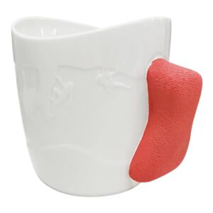 two stones rock climbing mug | rock climbing coffee mug | climber mug as rock climbing gifts for rock climbers, safe for dishwasher and microwave (white+red)