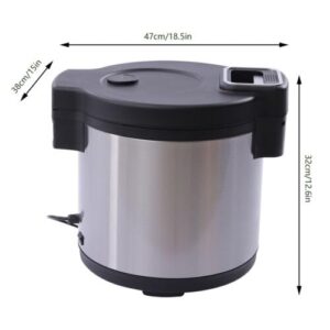 Commercial Rice Warmer, 20QT Portable Stainless Steel Heating Non-Stick Inner Pot Rice Heater, Dual Temperature Control Design, Makes Soups, Stews, Grains, Cereals, for Restaurant Party Family