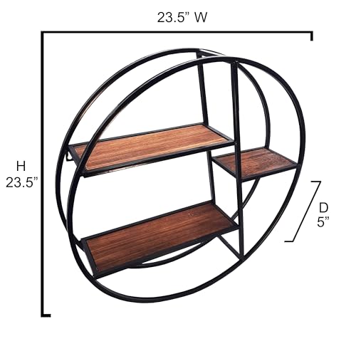 Admired By Nature 3 Tier Floating Shelves Wall Mount Shelf, Farmhouse Shelf for Wall Decor, Accent Wall Shelf, Display Shelf, Rustic Wood Wall Mounted Organizer Storage Shellf for Home Decor, 1 Unit