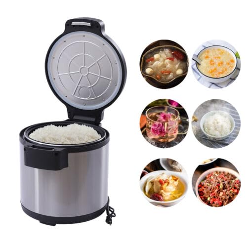 Commercial Rice Warmer, 20QT Portable Stainless Steel Heating Non-Stick Inner Pot Rice Heater, Dual Temperature Control Design, Makes Soups, Stews, Grains, Cereals, for Restaurant Party Family