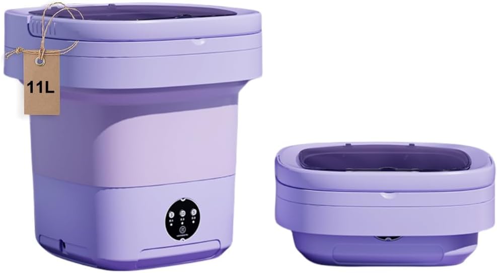 GR''AT Portable washing machine,Mini Washer,11L upgraded large capacity foldable Washer,Deep cleaning of underwear,baby clothes and other small clothes.Suitable apartments,dormitories,hotel. (Purple)