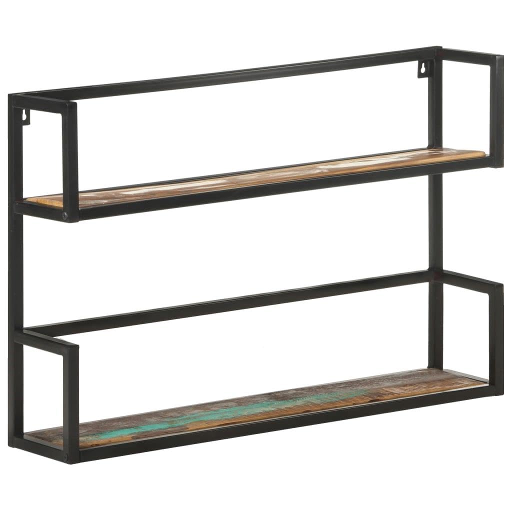 allesoky Rustic Solid Wood Shelf - Industrial Style Shelving for Reclaimed Wood Decor Floating Shelves: Your Space with Rustic Charm and Functionality-Black(35.4 x 7.9 x 23.6)