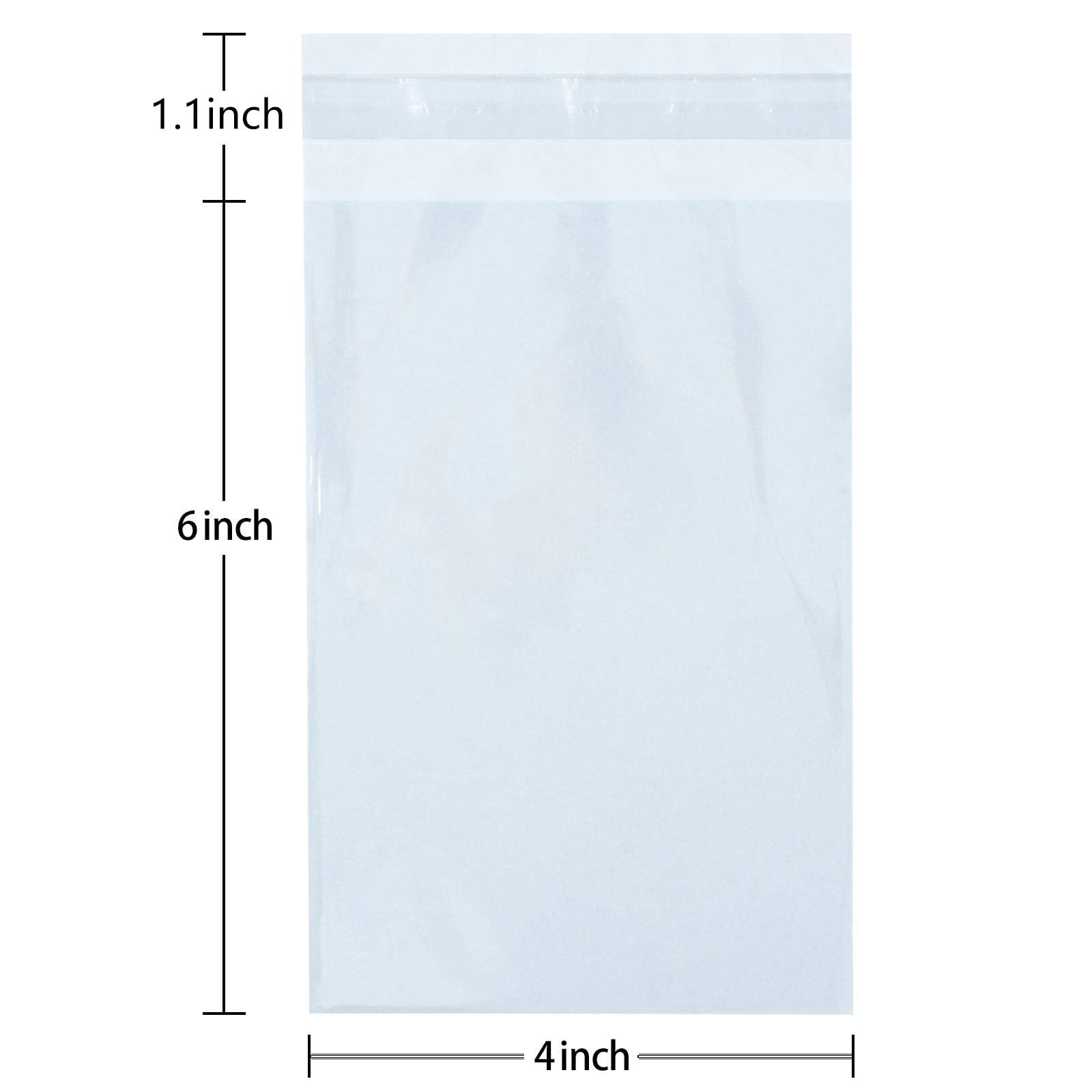 Oueliche 180 Pcs 4x6" Clear Cookie Bags, Self Sealing Cellophane Treat Bags, Great for Gift Giving or Party Favors Packaging, Resealable Candy, Dessert, Bakery Cello Wrapper Bags