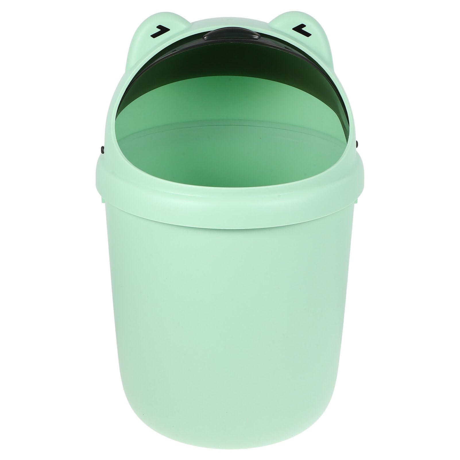 Kichvoe Mini Frog Desktop Trash Can Cute Small Trash Can with Lid Flip Trash Can Mini Garbage Can Small Wastebasket Recycle Bin Vehicle Trash Bin for Bathroom Kitchens Office Dressing Table