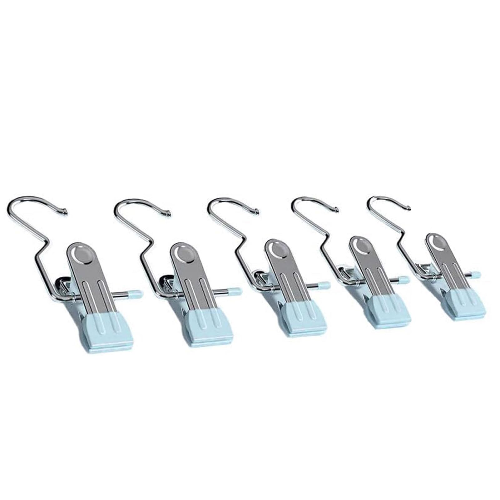 Tainrunse Versatile Clothing Organization Tools Space-Saving Hanger Clips 5pcs Hat Pants Storage Hanging Hook 360-degree Rotating Metal Hanger Clips Blue 5pcs