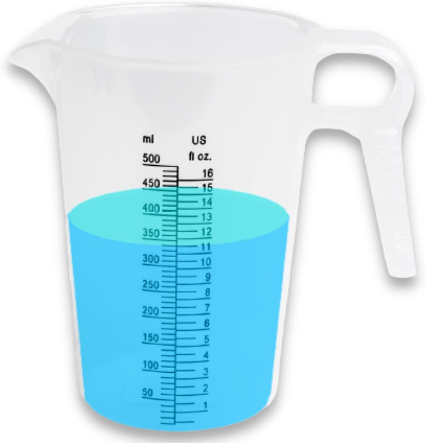 ACCUPOUR 4oz (110 mL) Graduated Cylinder, and 16oz (500 ml) Measuring Pitcher- Heat Resistant & Chemical Resistant, Great for Chemicals, Oil, Pool and Lawn, Home Brew - Ounce (oz) and Milliliter (mL)