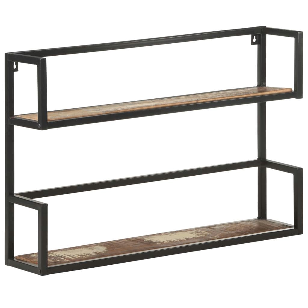 allesoky Rustic Solid Wood Shelf - Industrial Style Shelving for Reclaimed Wood Decor Floating Shelves: Your Space with Rustic Charm and Functionality-Black(35.4 x 7.9 x 23.6)