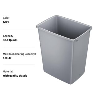 ROOMTEC 35QT Kitchen Trash Can, Lightweight and Sturdy Slim Trash Can, Wastebaskets for Office, Workspace, Kitchen, Bathroom, Easy to Clean, 1 Pack