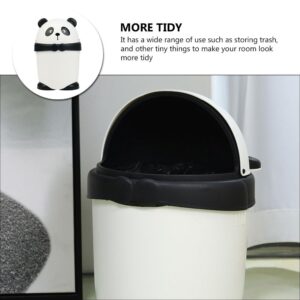 Baluue Cute Panda Trash Can Animal Shape Bedroom Garbage Can Container Wastebasket Recycling Bin Round Rubbish Waste Paper Bin for Office Home Kitchen White