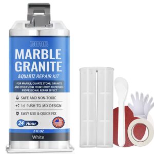 Quartz Countertop Chip Repair Kit - White Granite & Marble Repair Kit, Suitable for Granite, Marble, Quartz Stone, and Other Stone Surface Crack Quartz Chip Repair Kit