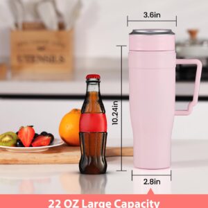 Portable Blender,MoKo 300W Portable Blender for Shakes and Smoothies,22 oz Personal Blender,Smoothie Blender with 6 Blades,BPA Free,USB Rechargeable,Handle and Straw Lid, Blender for Anywhere, Pink