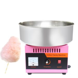 cotton candy machine commercial, 1000w cotton candy maker machine, candy floss maker, with stainless steel bowl, sugar scoop,anti-rust coating, for family party, kids birthday pink