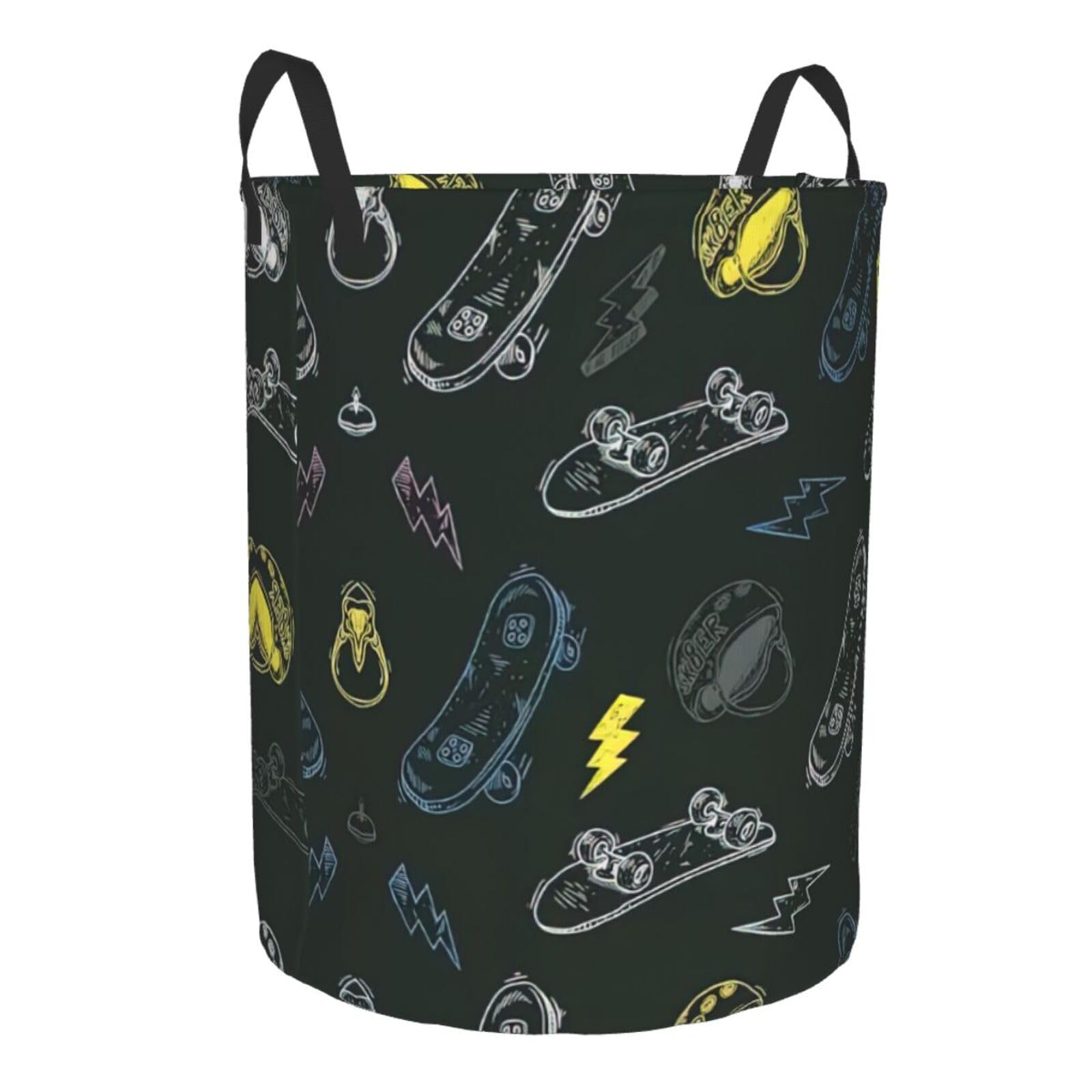 Large Laundry Basket,Collapsible Laundry Hamper With Handles,For Clothes In The Family Dorm,Graffiti Skateboard