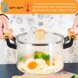 Glass Simmer Pot 3.5L(123oz), Large Clear Boiling Pot,Potpourri Simmer Pot,Glass Saucepan Heat Resistant Glass Cooking Stovetop Pot for Soup, Milk, Noodles