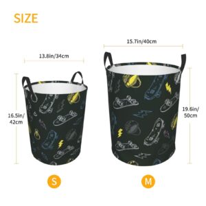 Large Laundry Basket,Collapsible Laundry Hamper With Handles,For Clothes In The Family Dorm,Graffiti Skateboard