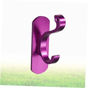 OFFSCH 1Pc Wall Mounted Clothes Hanging Rack Punch Aluminum Hook for Home Use Colorful Design Purple for Towel Coat and Clothing Storage