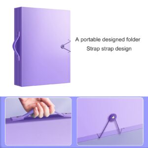 Worparsen Rhinestones Painting Photo Album A3 60Pages Clear Pockets Plastic Sleeves Buckle Crack-Resistant Diamonds Art Portfolio Folder Purple