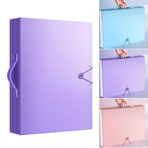 Worparsen Rhinestones Painting Photo Album A3 60Pages Clear Pockets Plastic Sleeves Buckle Crack-Resistant Diamonds Art Portfolio Folder Purple