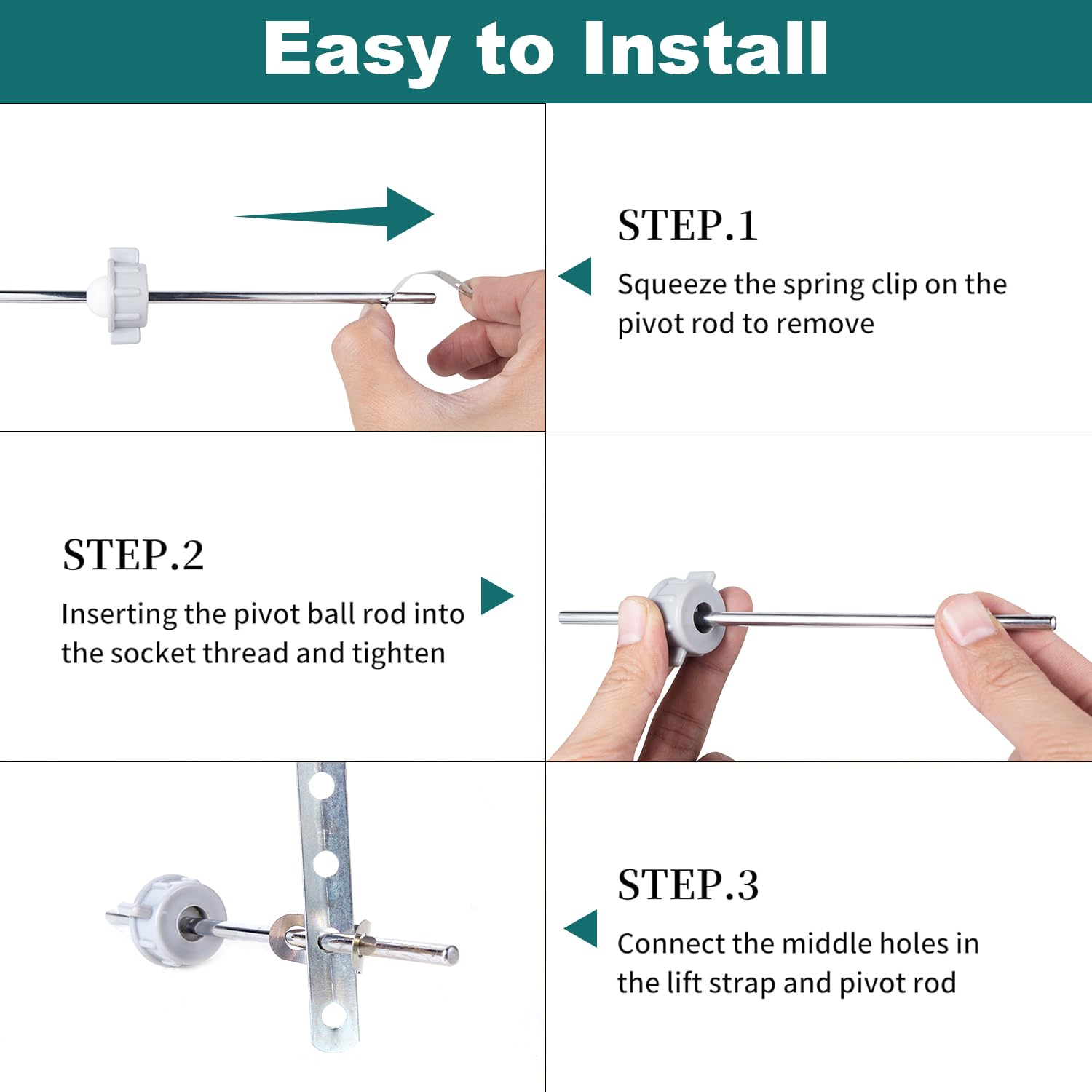 FullMayPro Lavatory Pop-Up Center Piece Assembly,Pop-Up Drain Repair Kit,Fits Most Popular Brands,Replacement Bathroom Sink Pivot Rod,15MM Ball, Chrome（2PCS）