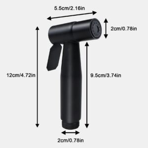 Tenorbass 2 Pcs Bidet Sprayer Head for Toilet, Handheld Jet Spray Stainless Steel Adjustable Water Pressure Toilet Shower Spray for Cloth Diaper, Only Sprayer Head for Bathroom Cleaning, Black