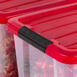 IRIS Holiday Storage Container with Lid (20 qt. Stroage Bin - 4 Pack)