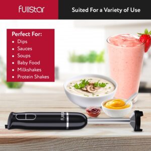 Fullstar Immersion Blender Handheld - 300W Hand Blender Stick with Pan Protector, 2-Speed Emulsion Hand Blenders Immersion, Hand Mixer Electric Handheld, Stick Blender, Hand Blenders for Kitchen