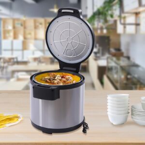 commercial rice warmer, 20qt portable stainless steel heating non-stick inner pot rice heater, dual temperature control design, makes soups, stews, grains, cereals, for restaurant party family