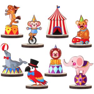 wenqik 16 pcs wood carnival centerpieces for tables carnival party decorations circus theme party decorations wooden carnival table decorations for carnival baby shower birthday party supplies