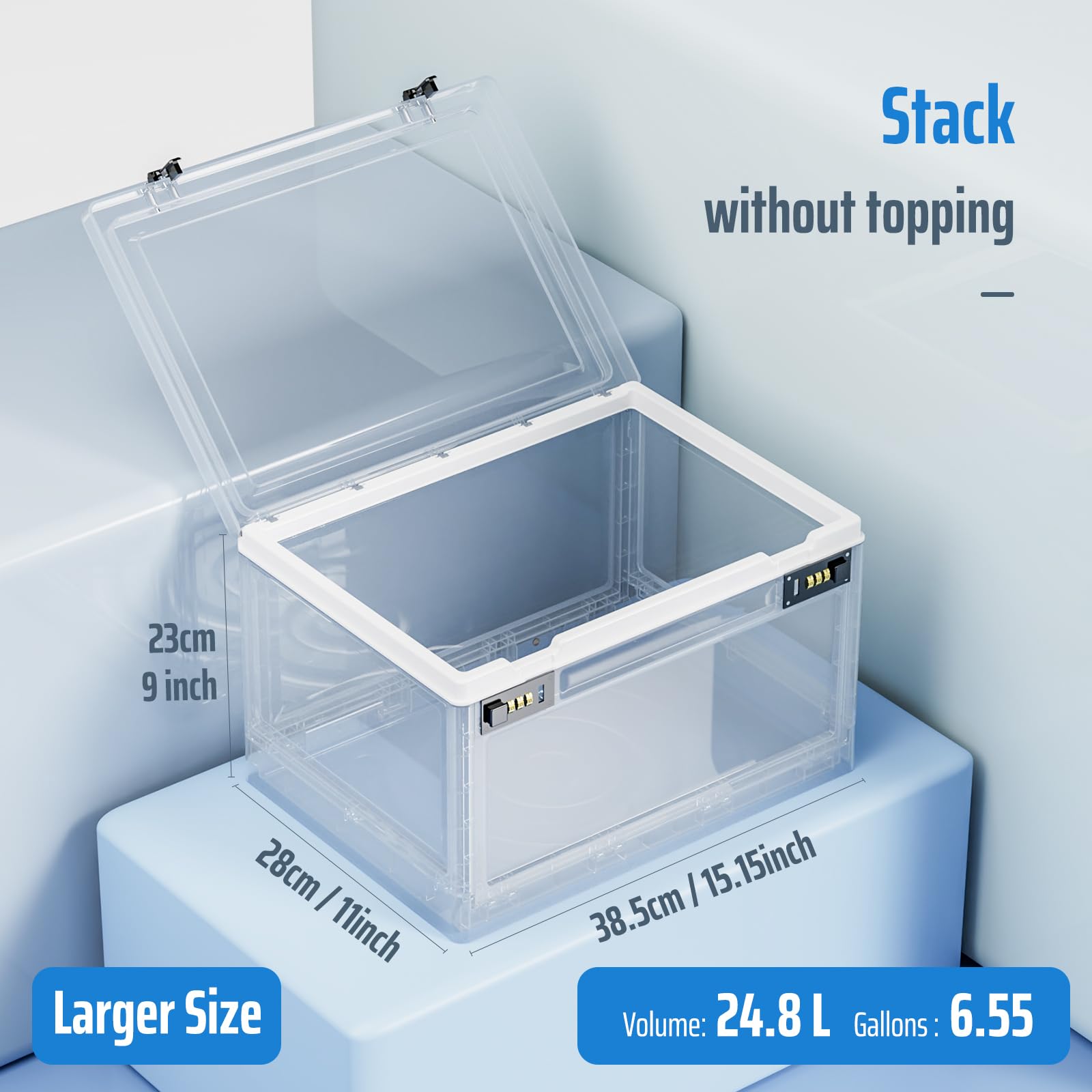 Large Lock Box for Medicines, Food, and Electronic Devices,Ideal for Locking Medications Safe, Files,Documents Organizer,Locked Up Cabinet and Office Storage in One Convenient Container (Clear)